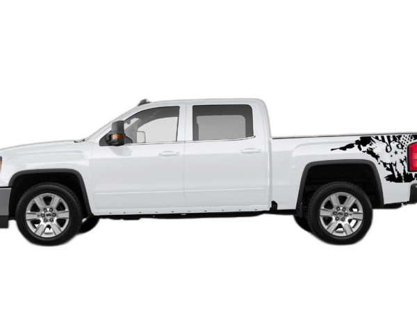US eagle side bed decals graphics compatible with GMC Sierra 2014-2018