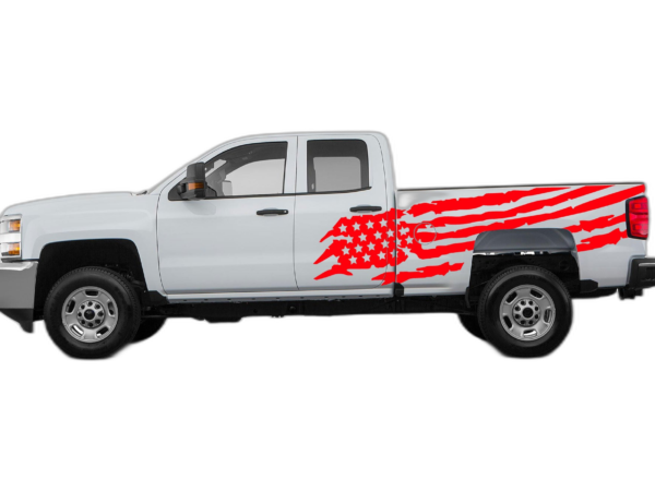 US flag decals graphics compatible with Chevrolet Silverado 2500HD 2015-2019