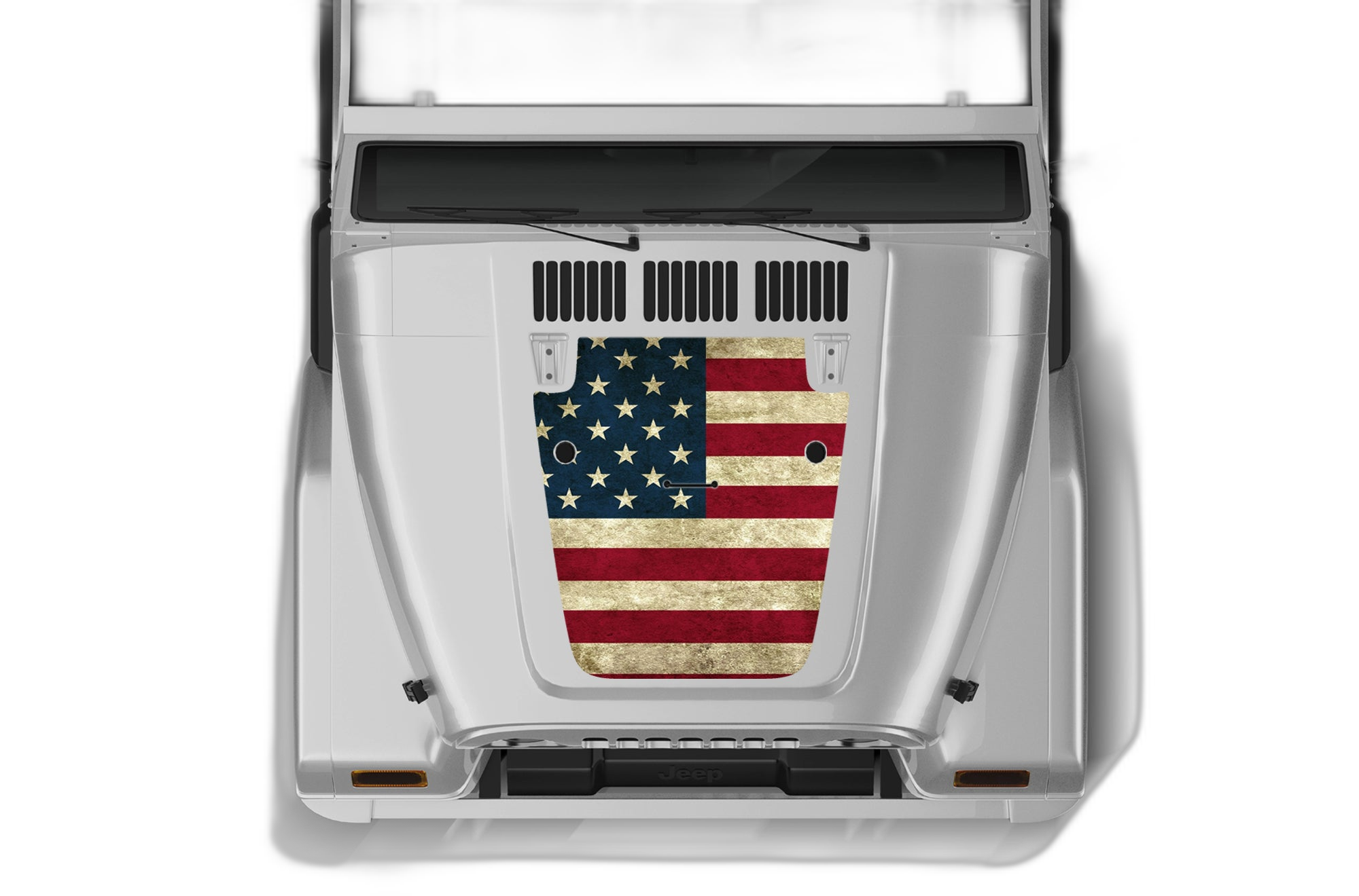 US Flag Print Hood Graphics for Jeep Wrangler TJ - Image 2