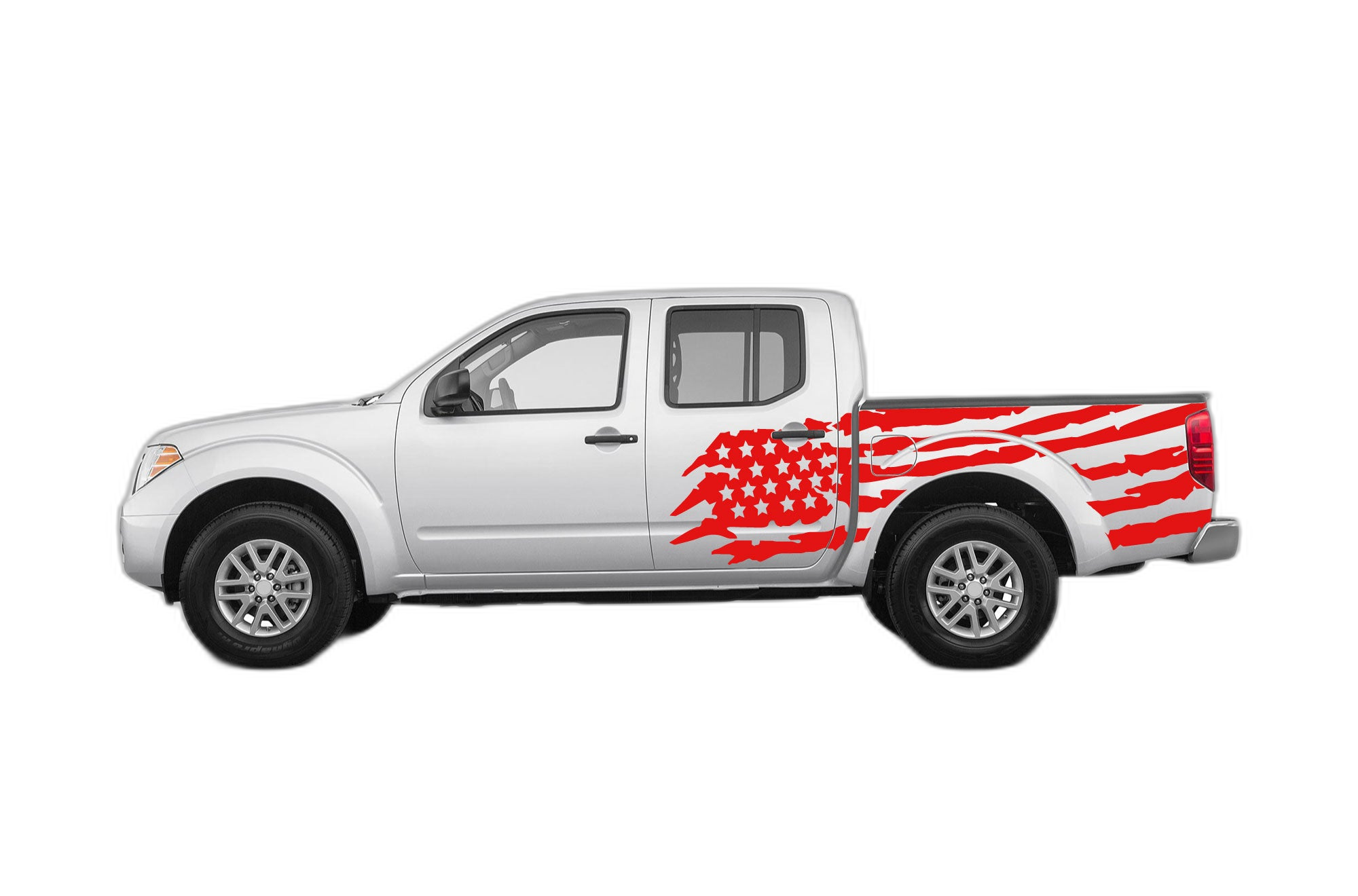 US flag side decals graphics compatible with Nissan Frontier 2005-2021 - Image 2