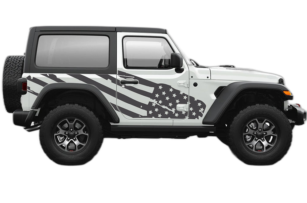 US Flag Side Graphics for Jeep Wrangler JL 2 Doors - Image 3
