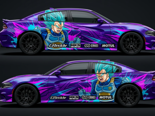 👑💥 Vegeta Prince of Saiyans Car Wrap