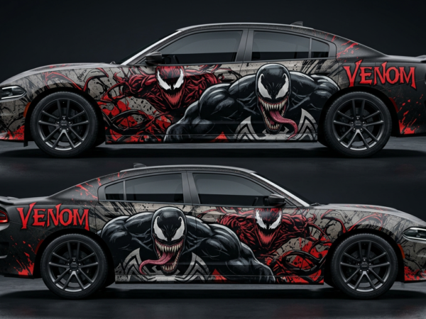 🕷️👹 Venom Carnage Collage Car Wrap - Symbiotes