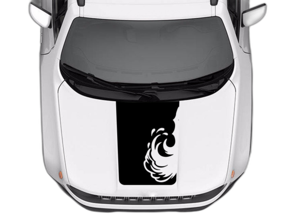 Wave hood decals graphics compatible with Jeep Renegade