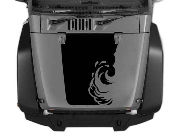 Wave hood decals graphics compatible with Jeep Wrangler JK