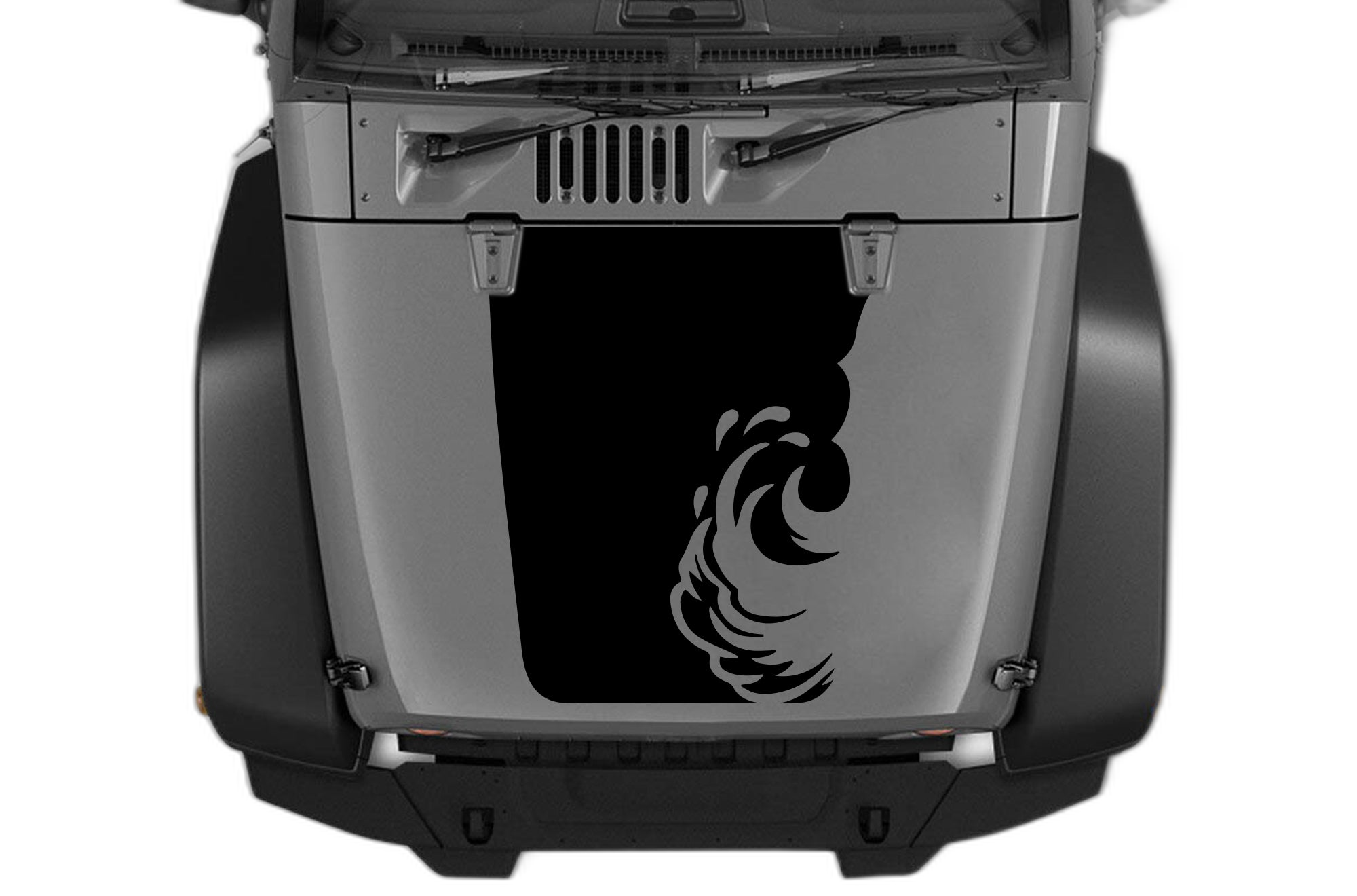 Wave hood decals graphics compatible with Jeep Wrangler JK