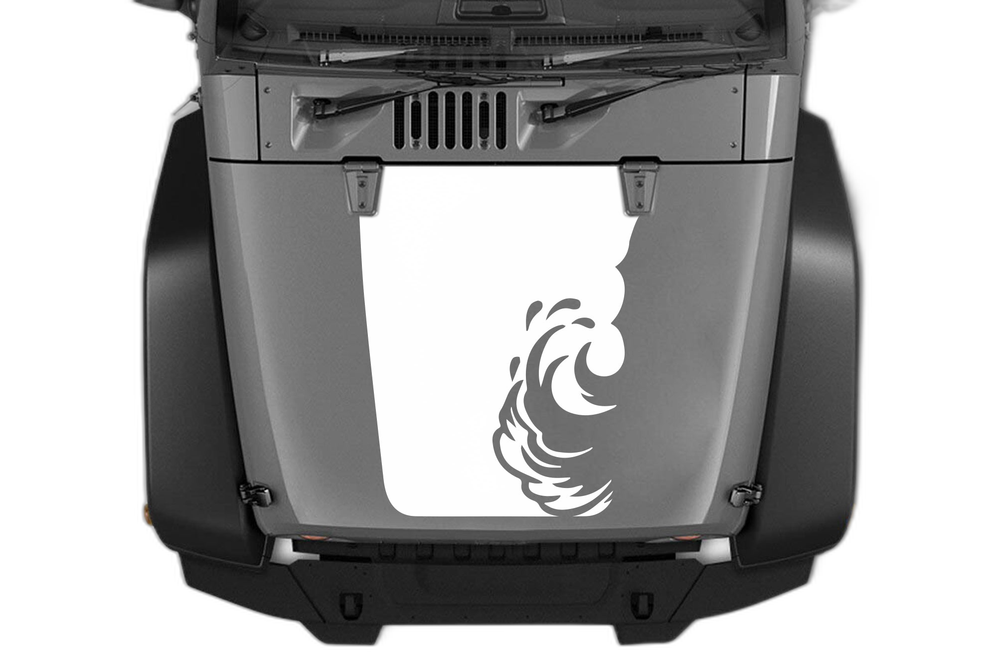 Wave hood decals graphics compatible with Jeep Wrangler JK - Image 2