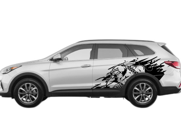 Wild Bear door graphics decals compatible with Hyundai Santa Fe 2019-2023