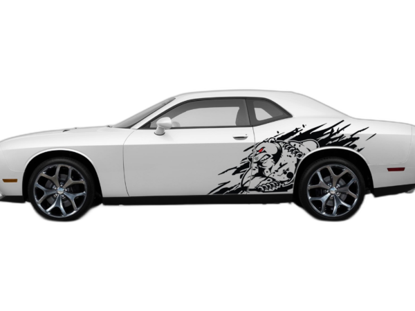 Wild bear side graphics, decals compatible with Dodge Challenger