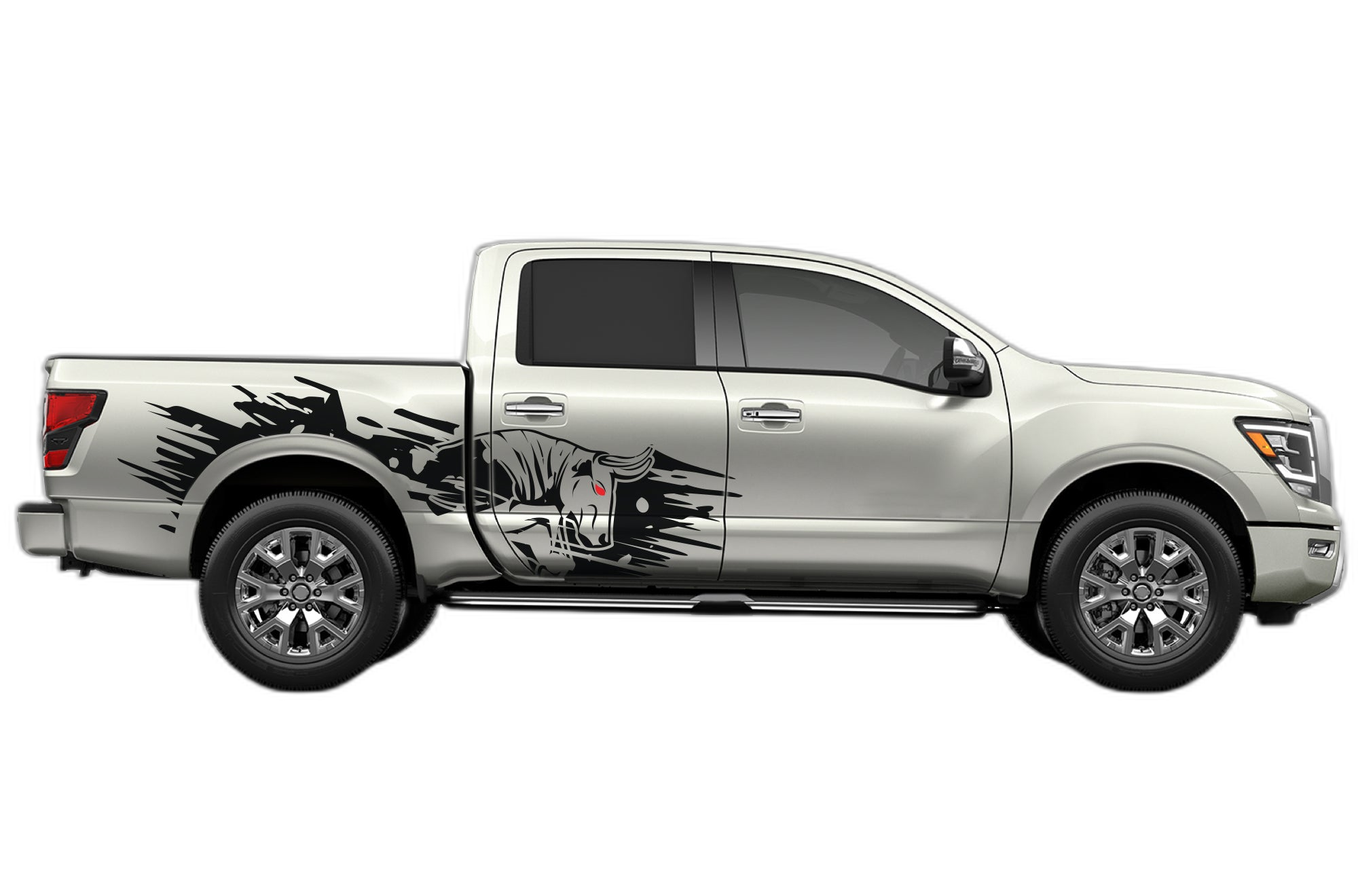 Wild bull splash side decals graphics compatible with Nissan Titan 2017-2025