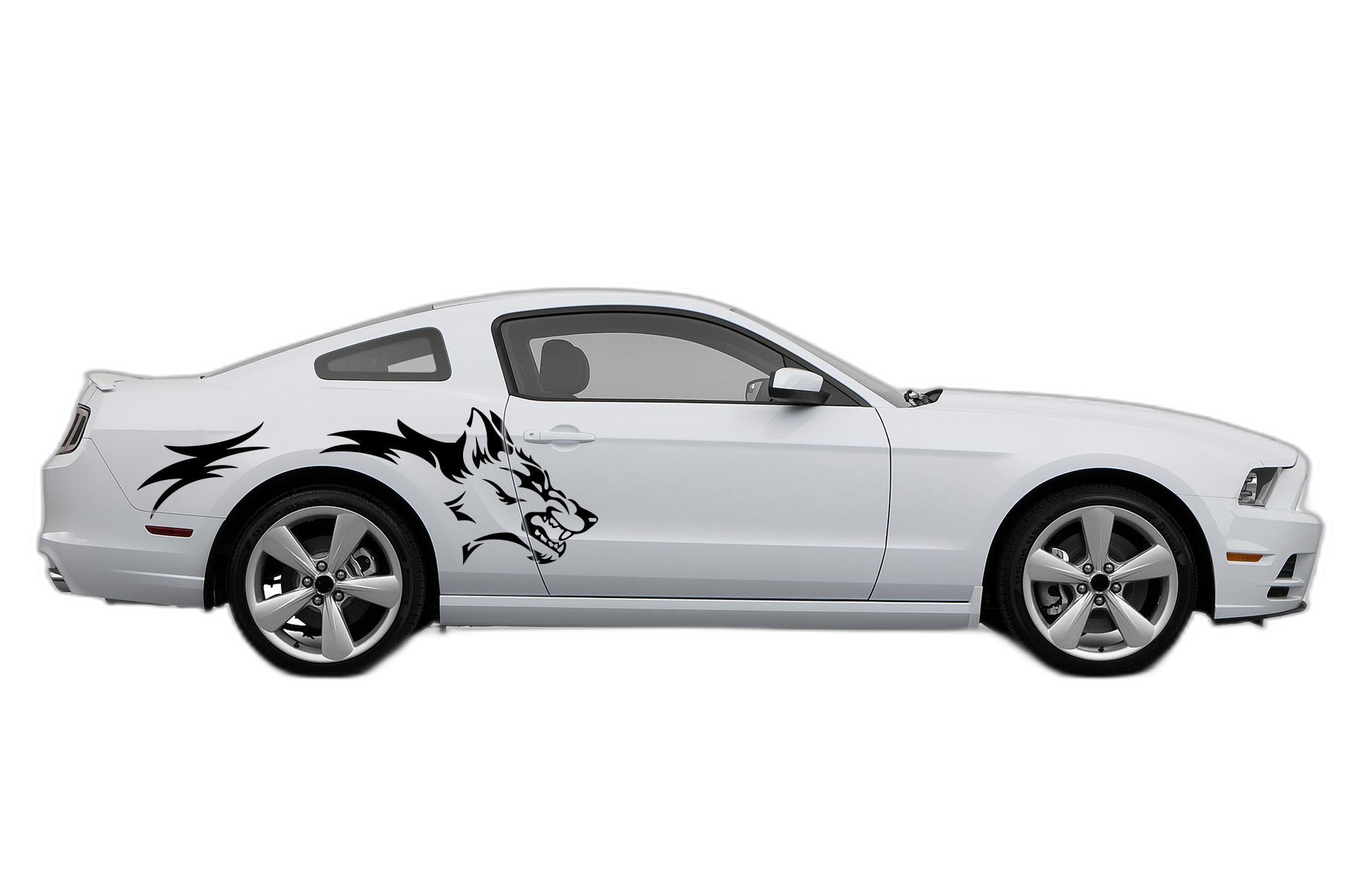 Wild wolf side graphics, stickers decals compatible with Ford Mustang 2010-2014