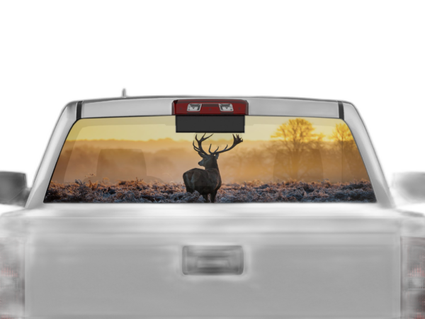 Wild Deer Perforated Rear Window Decal Graphics for Chevrolet Silverado 2014-2018