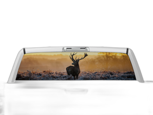 Wild deer perforated rear window decal graphics compatible with Dodge Ram 2009-2018