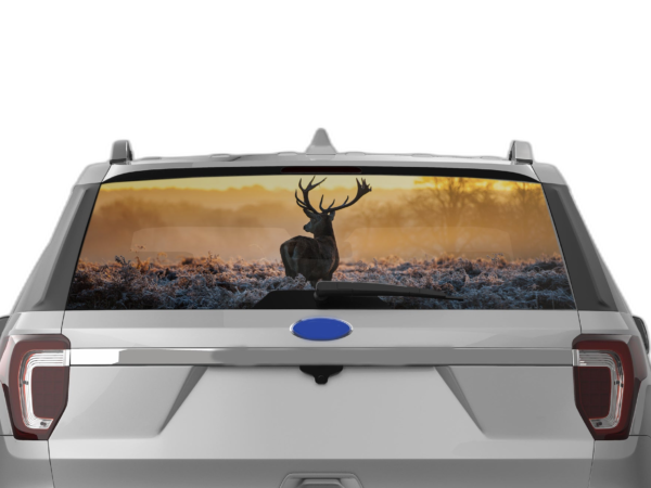 Wild deer perforated rear window decal graphics compatible with Ford Explorer 2011-2019