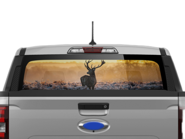 Wild deer perforated rear window decal graphics compatible with Ford Maverick