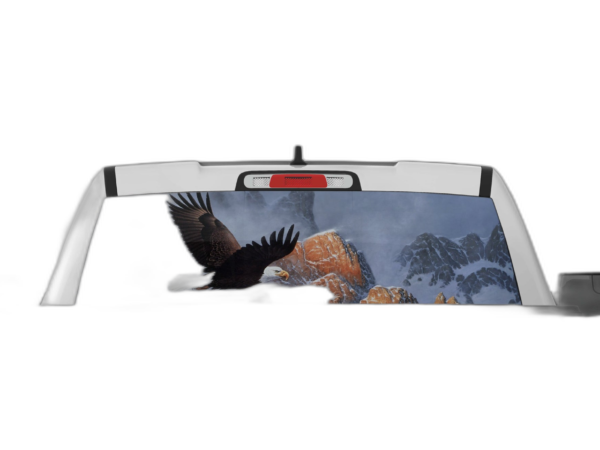 Wild eagle perforated rear window decal graphics compatible with Dodge Ram