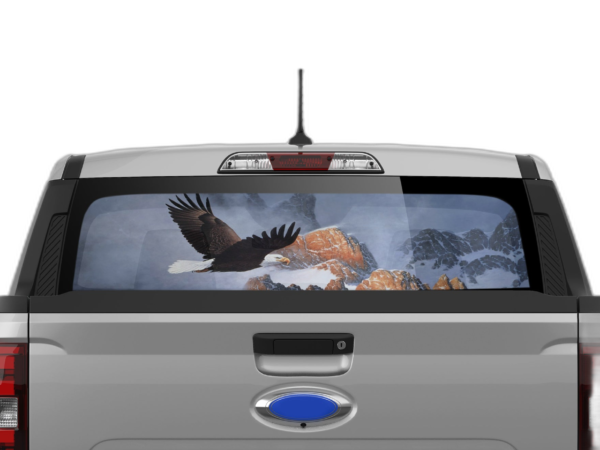 Wild eagle perforated rear window decal graphics compatible with Ford Maverick