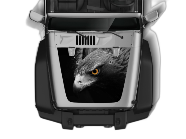 Wild hawk print hood graphics decals compatible with Wrangler JK