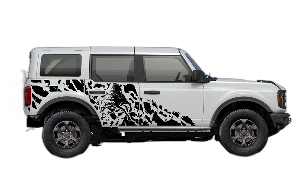Wild horse decals graphics compatible with Ford Bronco