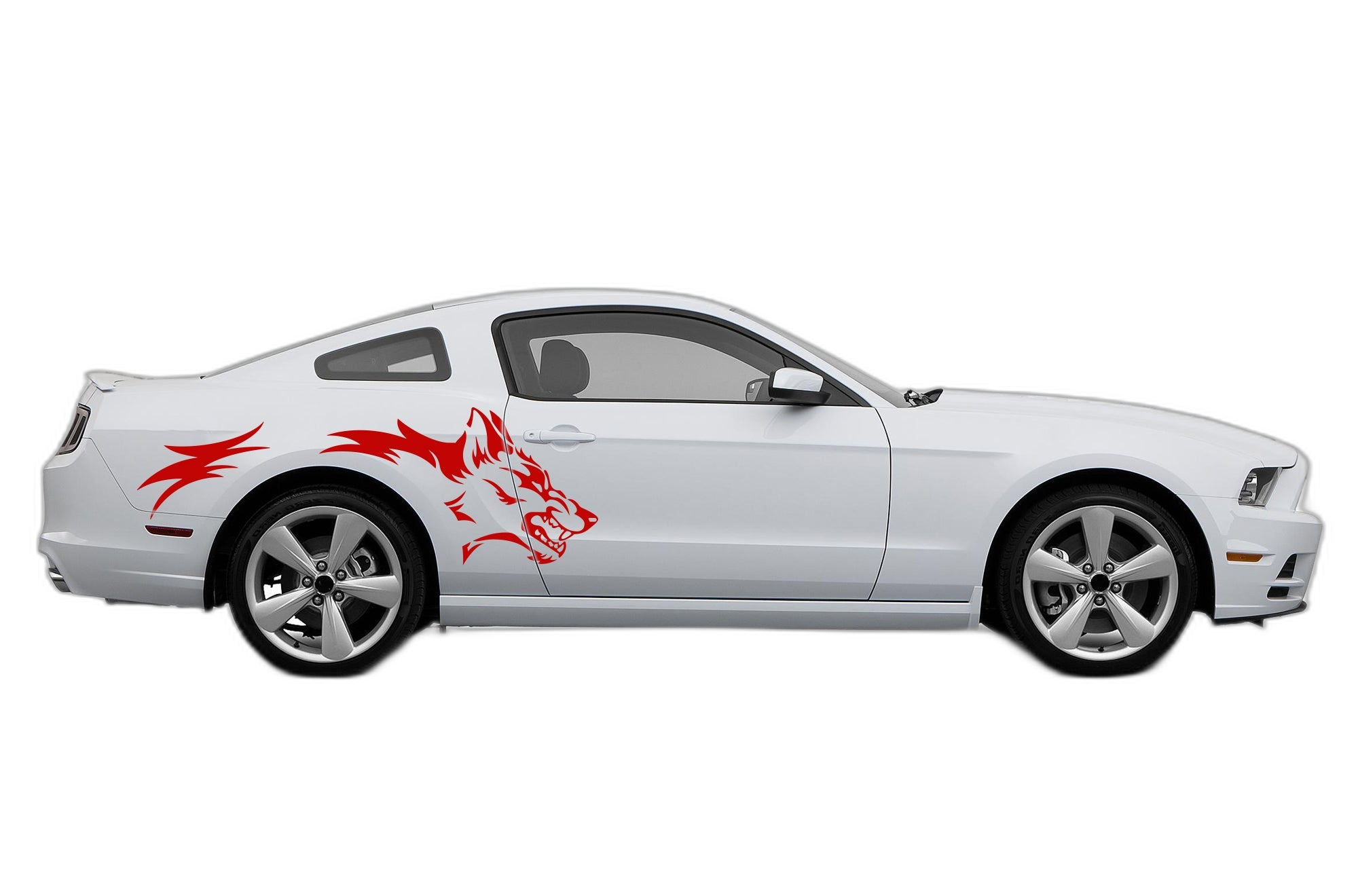 Wild wolf side graphics, stickers decals compatible with Ford Mustang 2010-2014 - Image 2