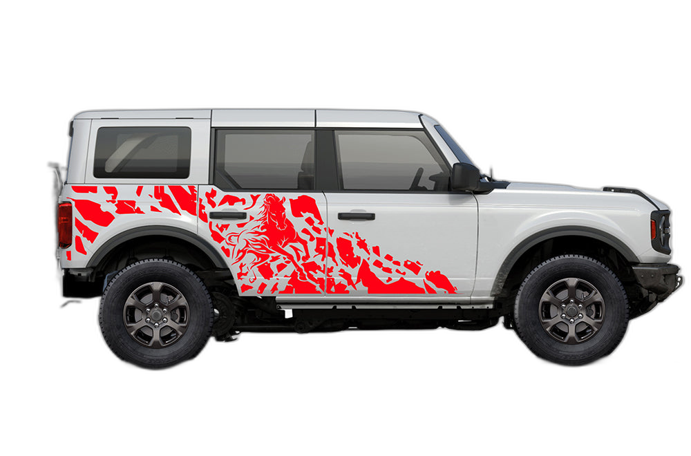 Wild horse decals graphics compatible with Ford Bronco - Image 2