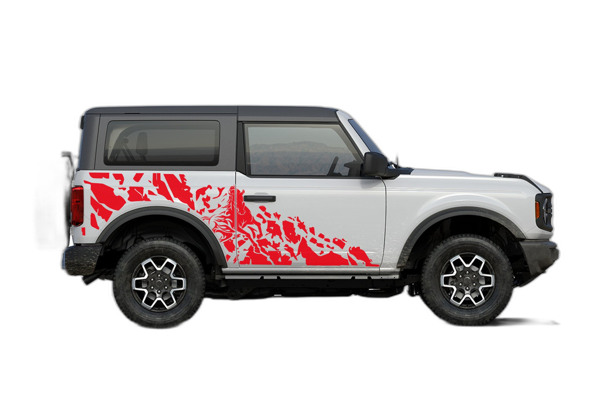 Wild horse side decals graphics compatible with Ford Bronco 2 doors - Image 2