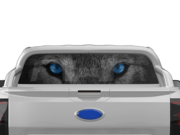 Wolf Blue Eyes Perforated Rear Window Decal Graphics for Ford Ranger 2019-2023