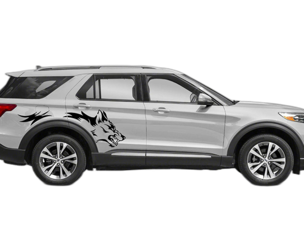 Wolf side graphics decals graphics compatible with Ford Explorer