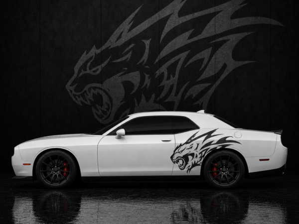 Muscle Series Dodge Challenger Hellfire Cat 2.0 XL Decal - Free Mockup