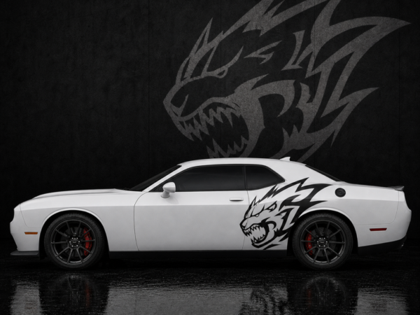 Muscle Series Dodge Challenger OG Cat XL Decal - Free Mockup