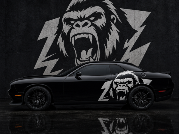 Muscle Series Dodge Challenger Off-Gorilla XL Decal - Free Mockup