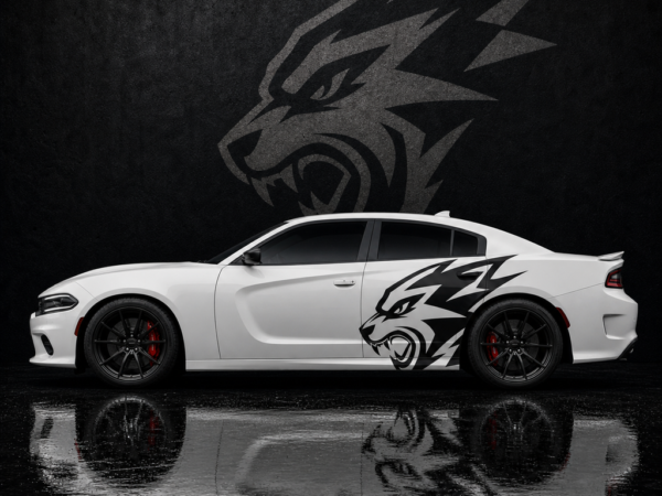 Muscle Series Dodge Charger XL Cat Decal - Free Mockup