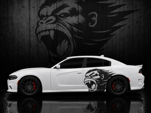 Muscle Series Dodge Charger Original Silverback By No Limitz Decal - Free Mockup