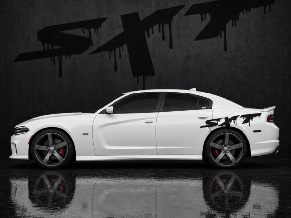 Muscle Series Dodge Charger Moder SXT Dripz Decal - Free Mockup