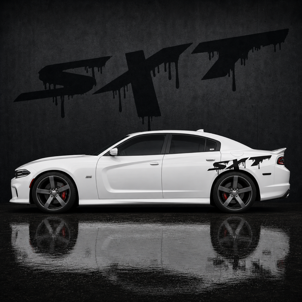 Muscle Series Dodge Charger Moder SXT Dripz Decal - Free Mockup
