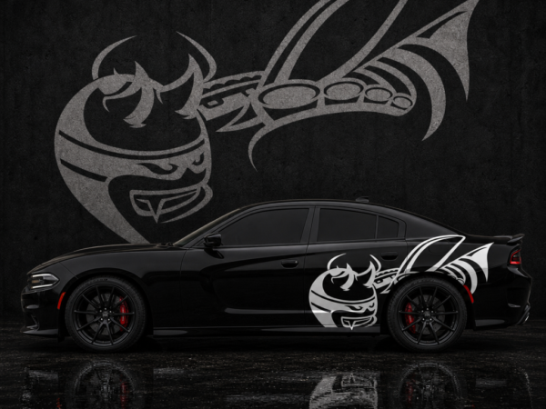 Muscle Series Dodge Charger XL Evil Bee Decal - Free Mockup