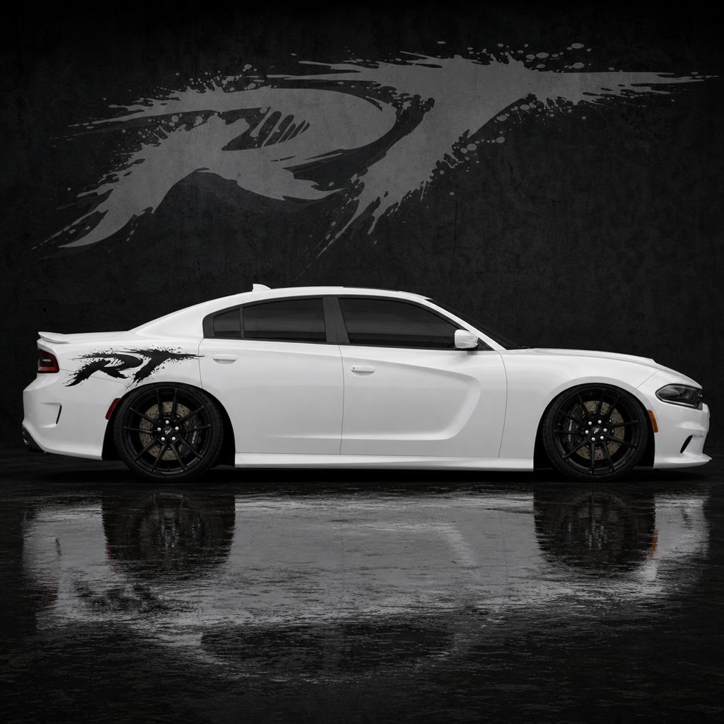 Muscle Series Dodge Charger Splatter RT Reckless Throttle Decal - Free Mockup