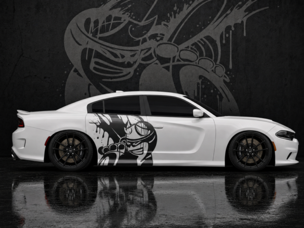 Muscle Series Dodge Charger Lrg-XXL Splatter Bee Decal - Free Mockup
