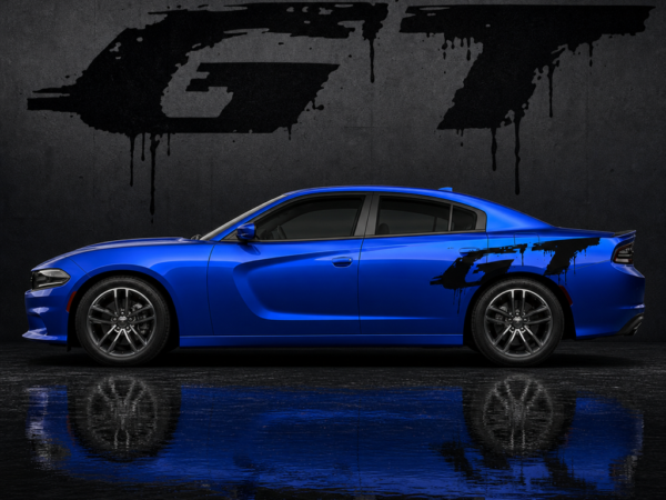 Muscle Series Dodge Charger Modern GT Dripzz Rear Fender Decal - Free Mockup