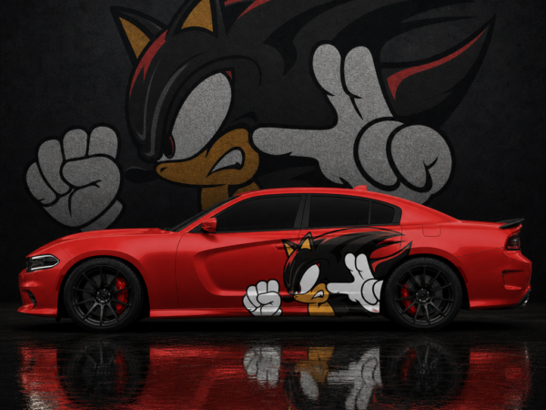 Muscle Series Dodge Charger Shvadow Dash Decal - Free Mockup