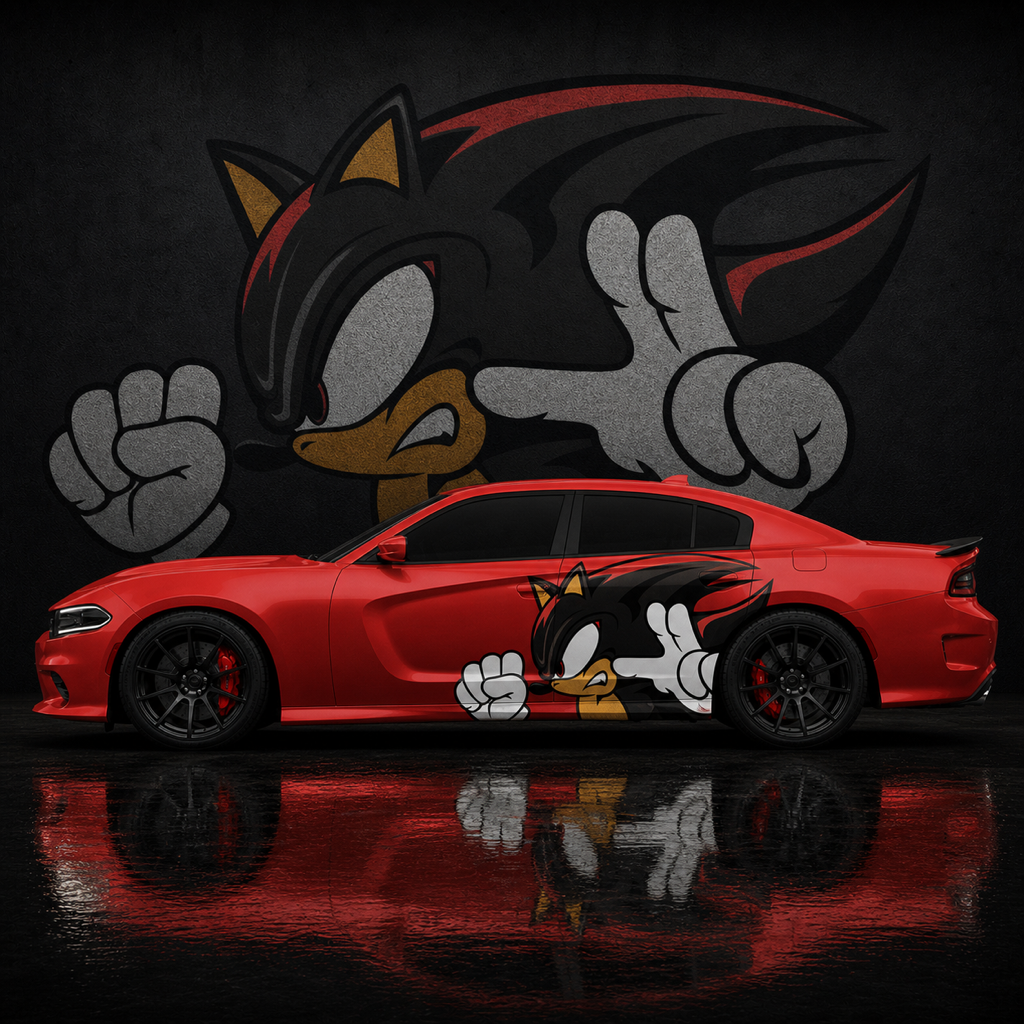 Muscle Series Dodge Charger Shvadow Dash Decal - Free Mockup