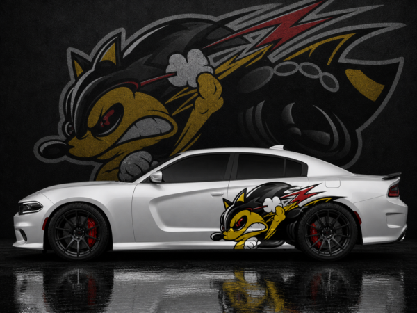 Muscle Series Dodge Charger Thunder Bee In Color XL Decal - Free Mockup