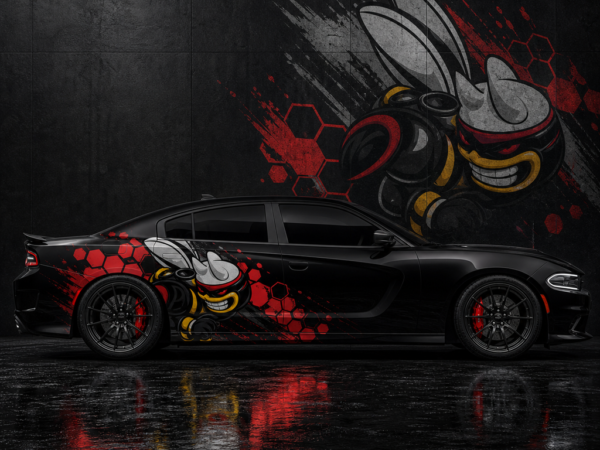 Muscle Series Dodge Charger 3D Scat XXL Decal - Free Mockup