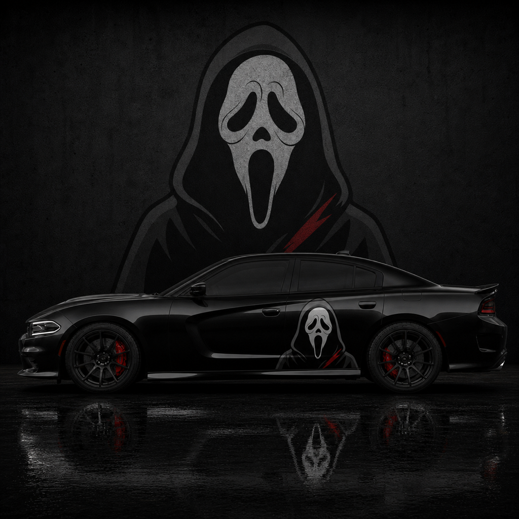 Muscle Series Dodge Charger Ghost Design 2.0 Decal - Free Mockup