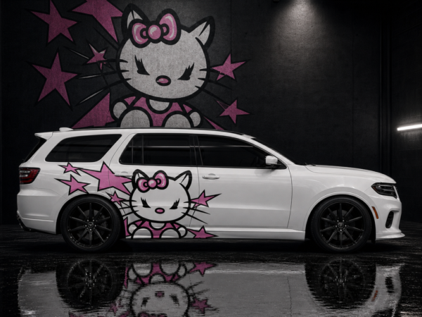 Muscle Series Dodge Charger Kittycat Decal - Free Mockup