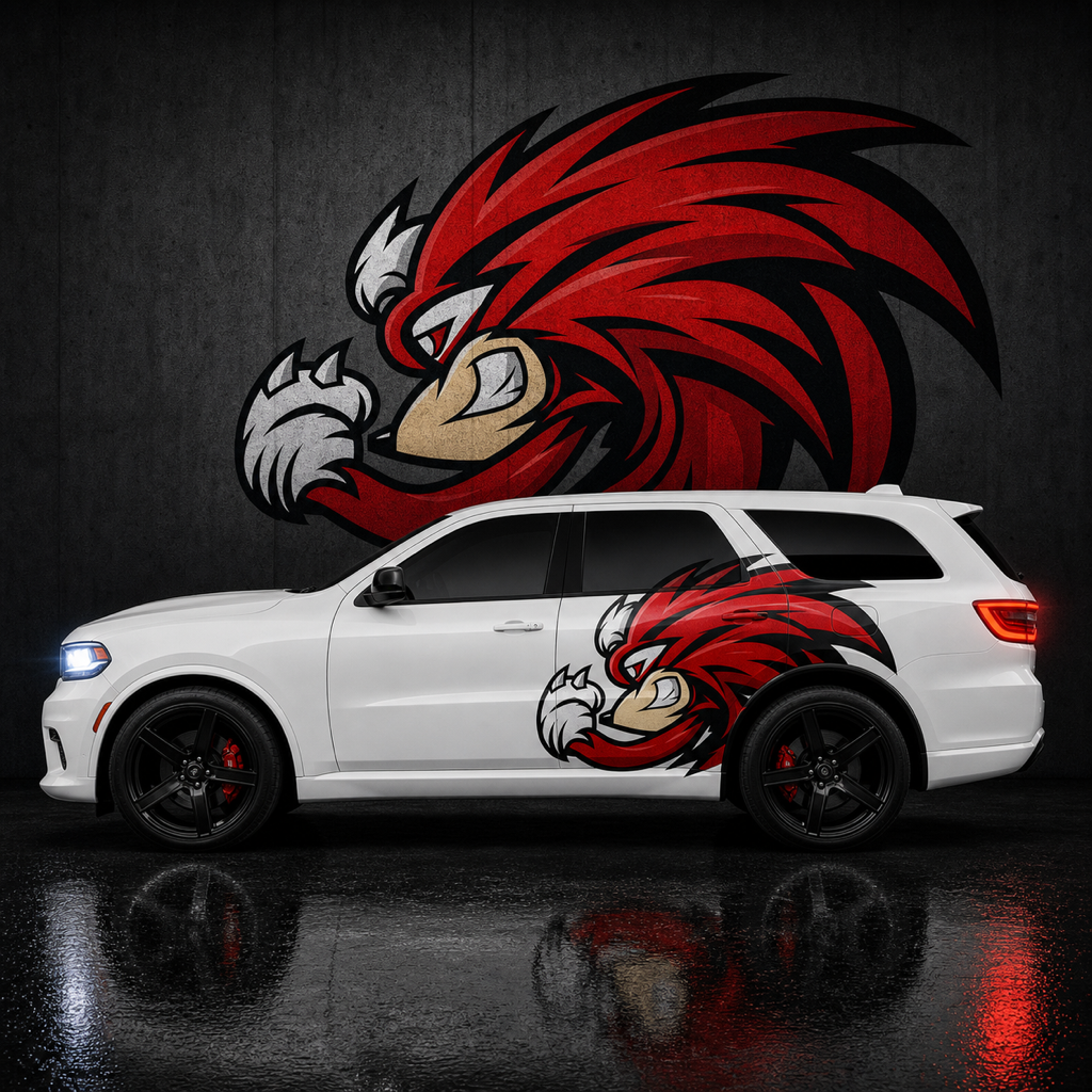 Muscle Series Dodge Durango Knuckle Dash Decal - Free Mockup