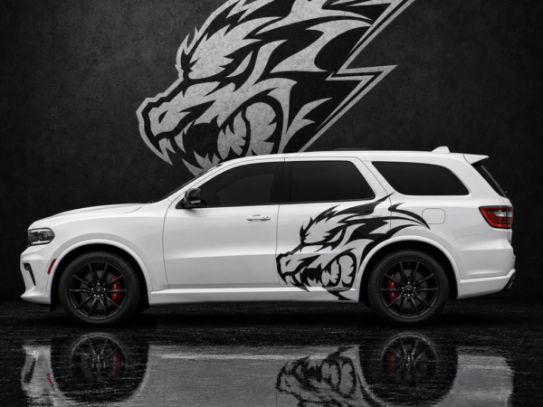 Muscle Series Dodge Durango Hellfire Cat 2.0 Accent XL Decal - Free Mockup
