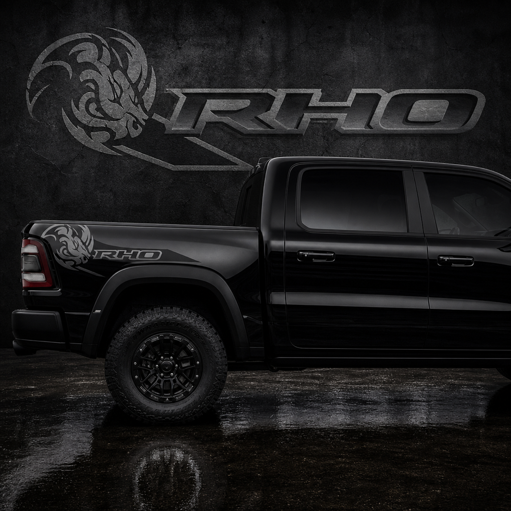 Muscle Series Ram TRX Hot-New-Item RHO Ignition Style Special Edition Decal - Free Mockup