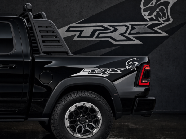 Muscle Series Ram TRX T-Rex Ignition Style Hell-Cat Decal - Free Mockup
