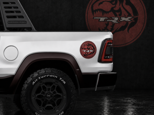 Muscle Series Ram TRX TRX Stripe REX Faded Red Decal - Free Mockup